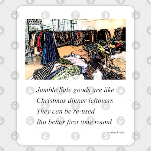 Jumble Sale Poem Sticker by Avalinart